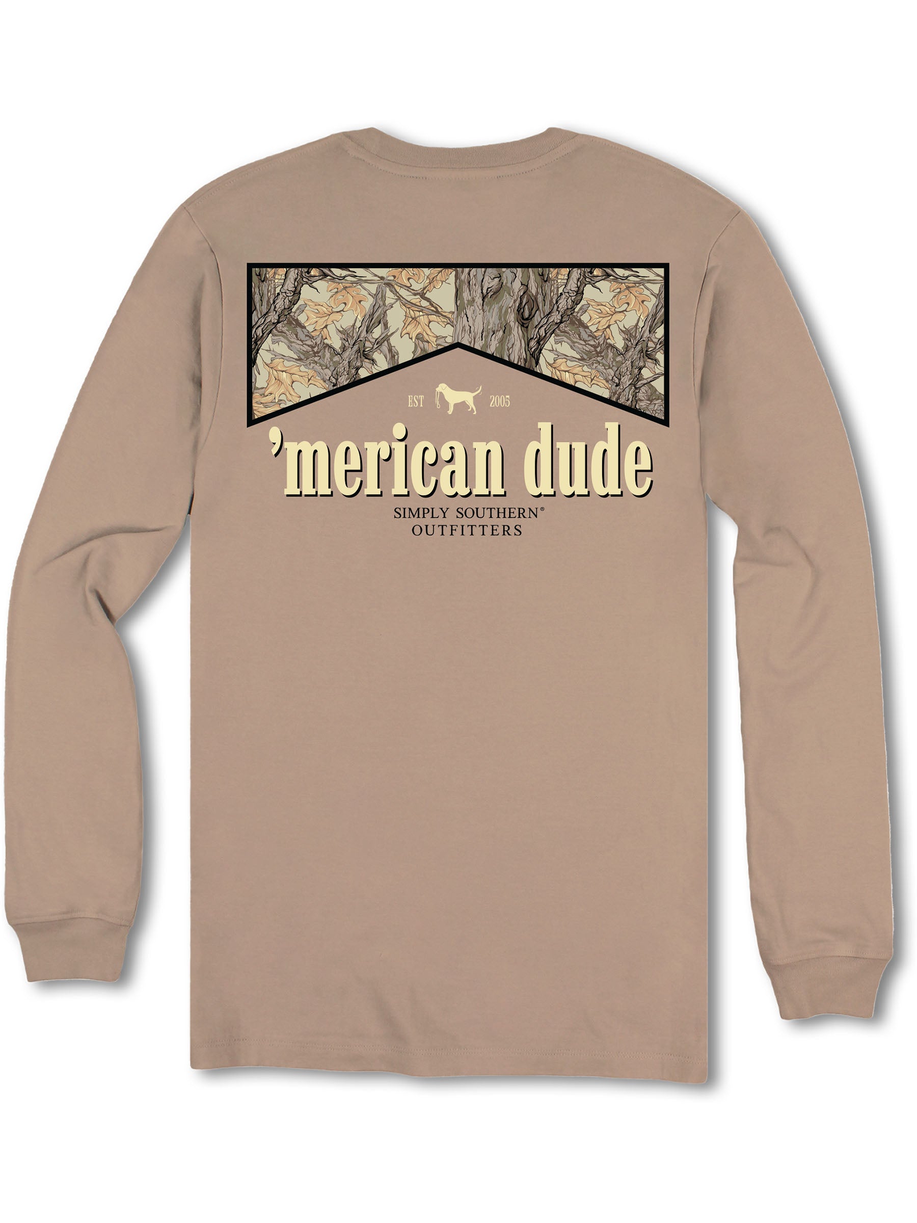Simply Southern Merican Dude Camo Logo Long Sleeve Unisex T-Shirt