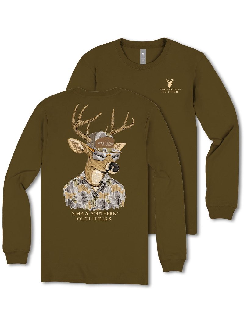 Simply Southern Merican Dude Deer Long Sleeve Unisex T-Shirt