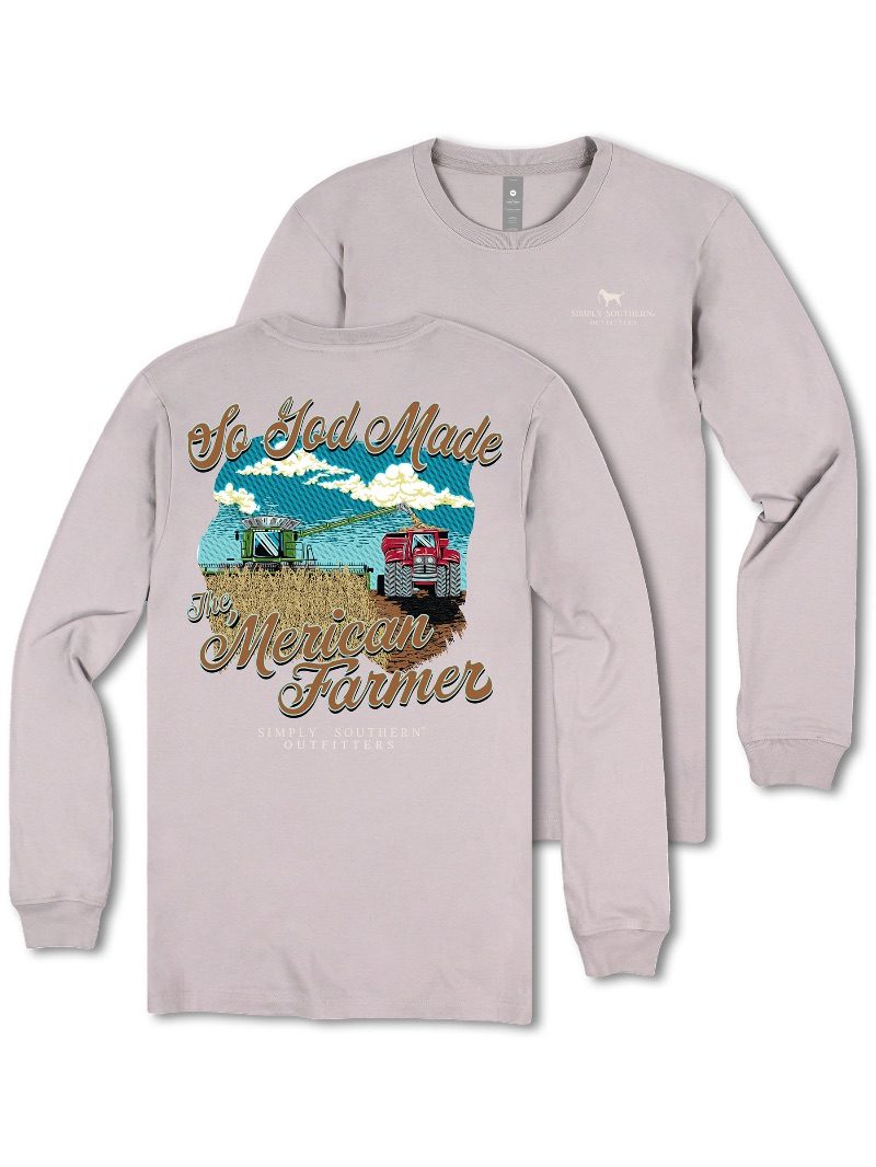 Simply Southern Merican Farmer Long Sleeve Unisex T-Shirt