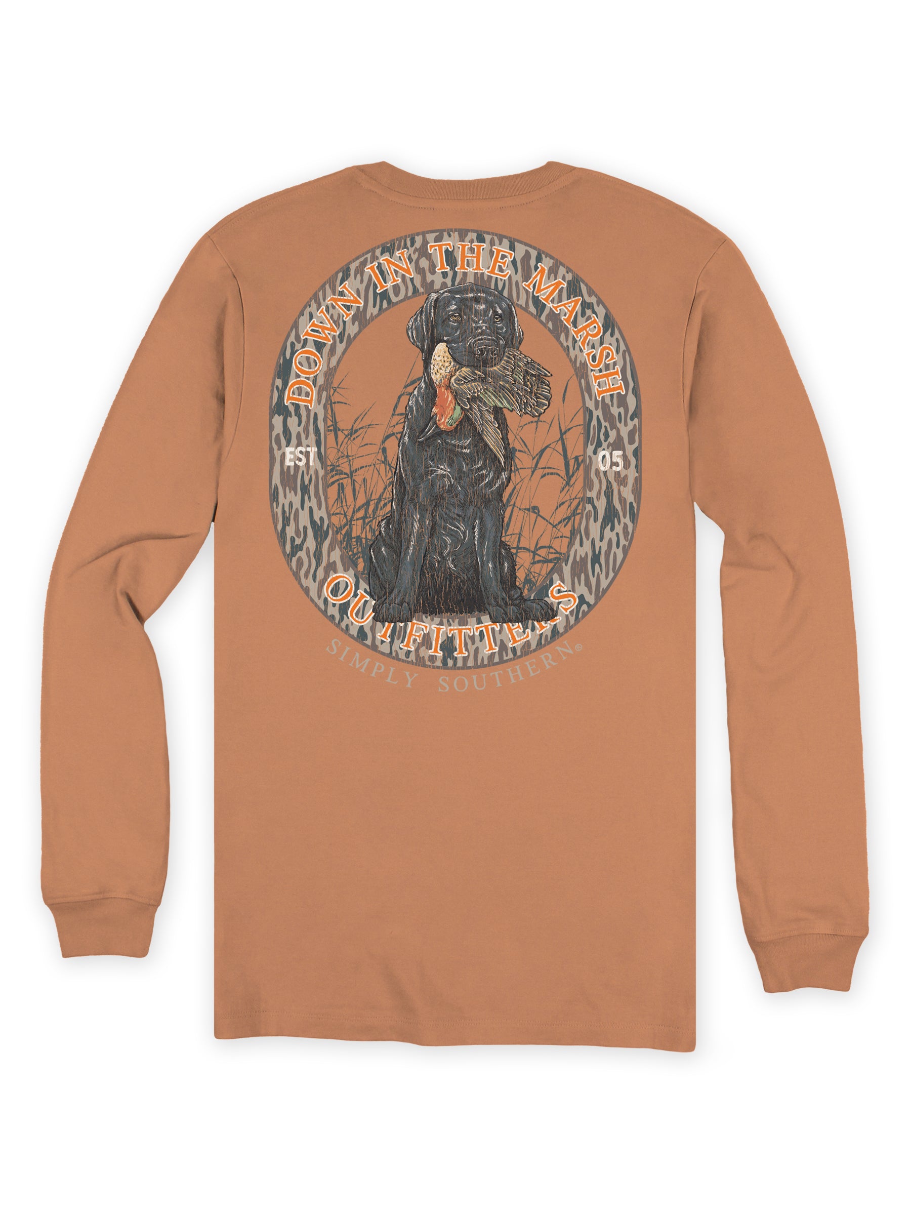 Simply Southern Marsh Dog Chestnut Long Sleeve Unisex T-Shirt