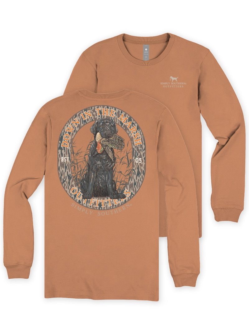 Simply Southern Marsh Dog Chestnut Long Sleeve Unisex T-Shirt