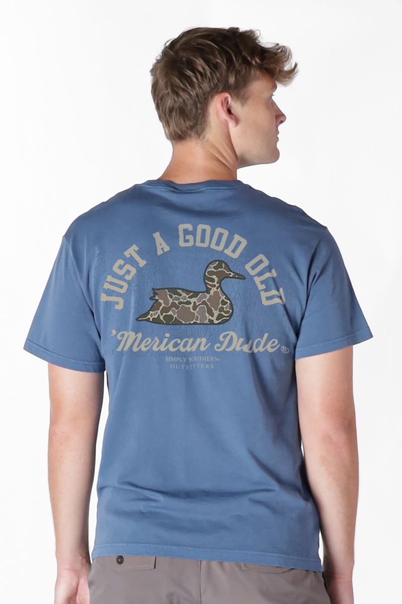 Simply Southern Merican Dude Camo Duck Mineral Washed Unisex T-Shirt