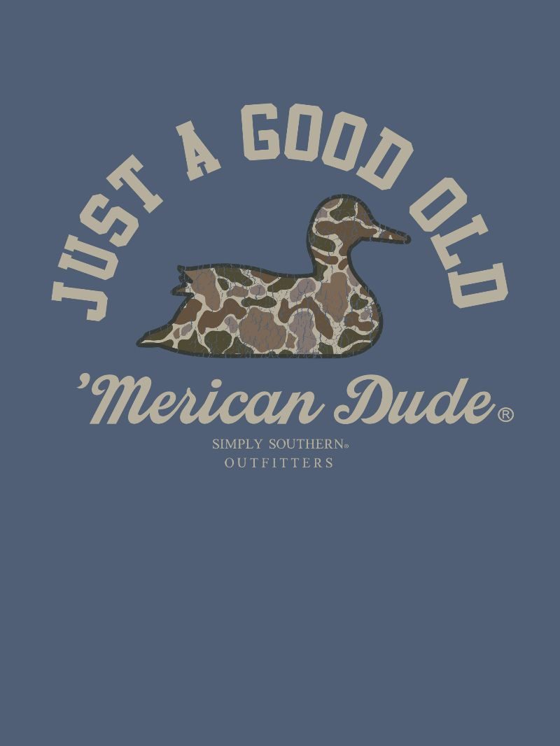Simply Southern Merican Dude Camo Duck Mineral Washed Unisex T-Shirt