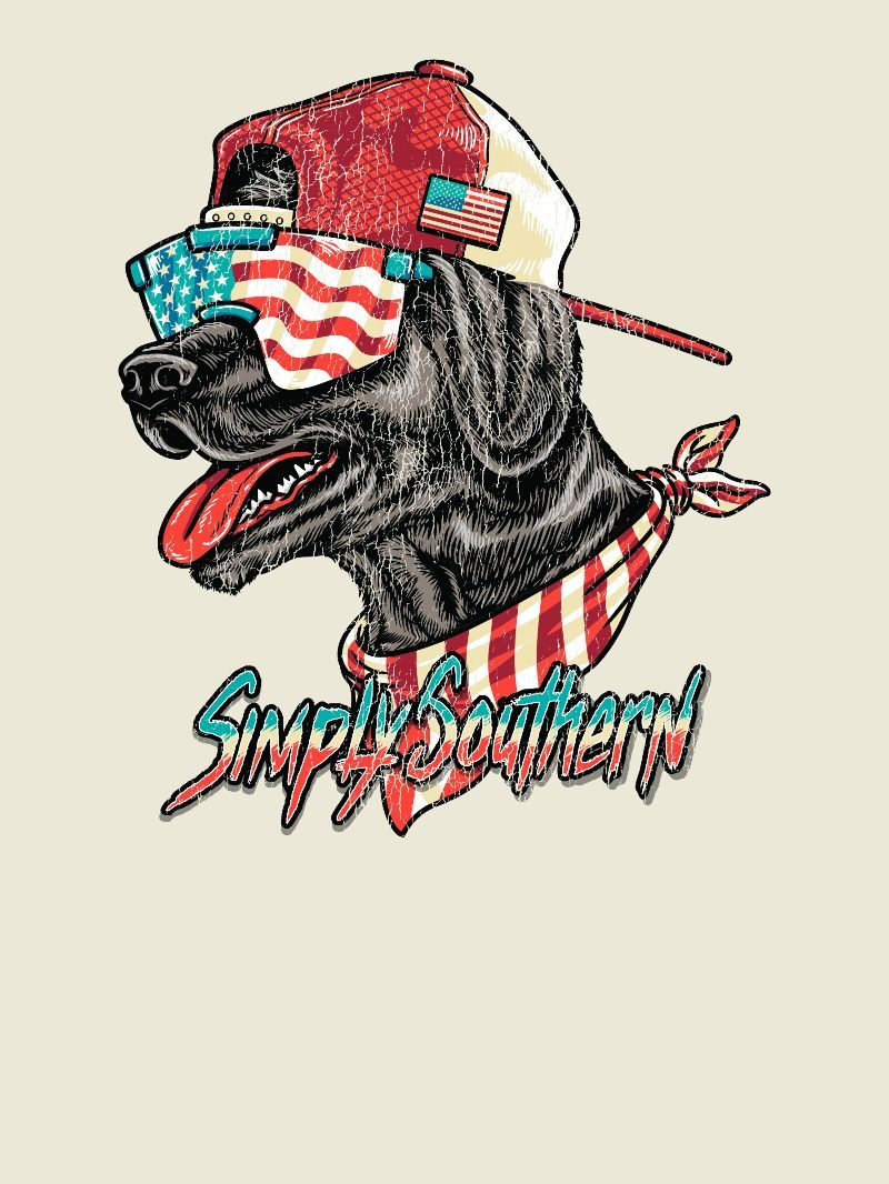 Simply Southern Outfitters USA Dog Mineral Washed Unisex T-Shirt