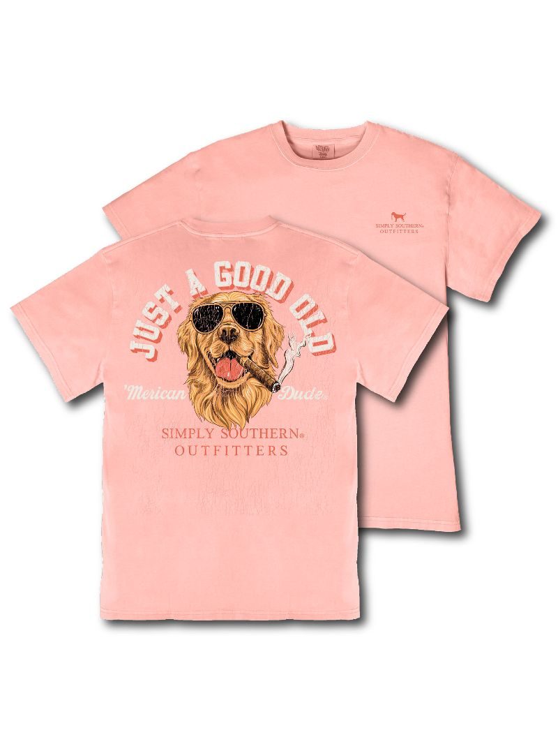 Simply Southern Merican Dude Golden Mineral Washed Unisex T-Shirt