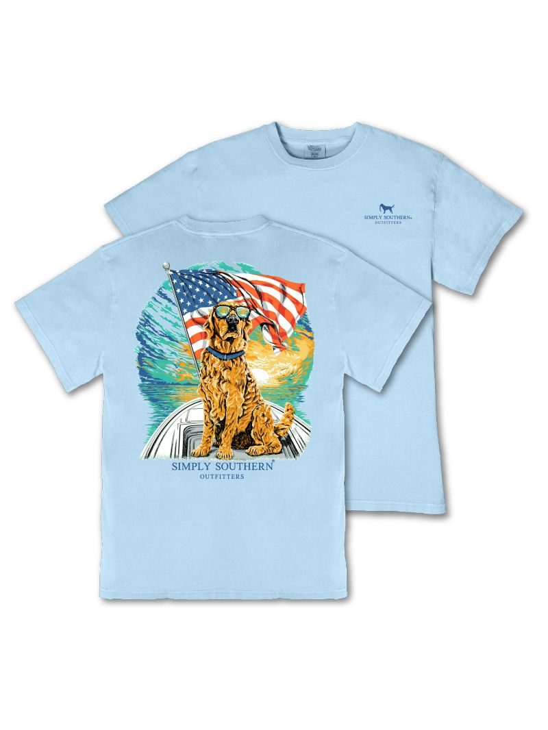 Simply Southern Outfitters USA Dog Mineral Washed Unisex T-Shirt