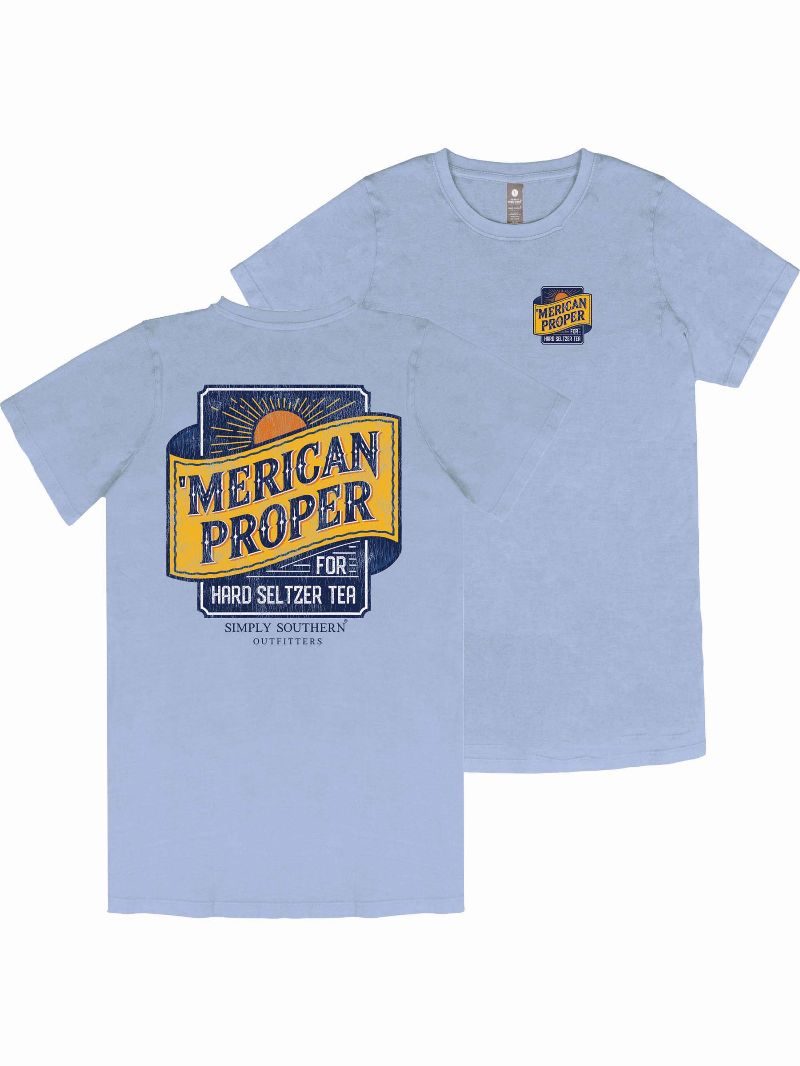 Simply Southern Merican Proper Tea Washed Sea Unisex T-Shirt