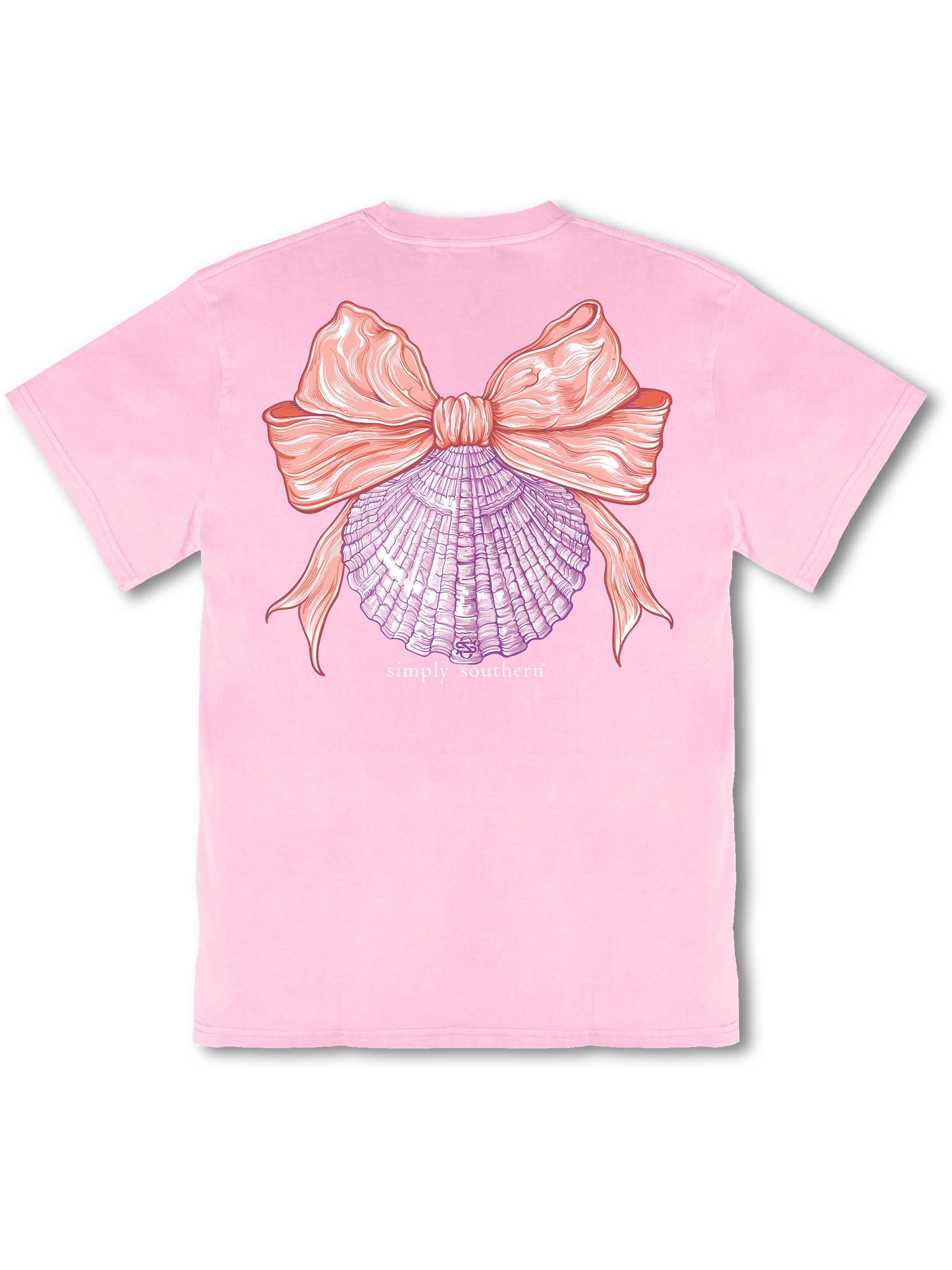 Simply Southern Shell Bow Mineral Washed Petal T-Shirt