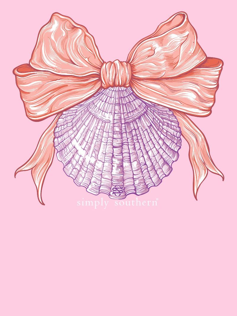 Simply Southern Shell Bow Mineral Washed Petal T-Shirt