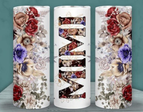 Mimi Flowers 20 oz Skinny Tumbler Cup With Straw