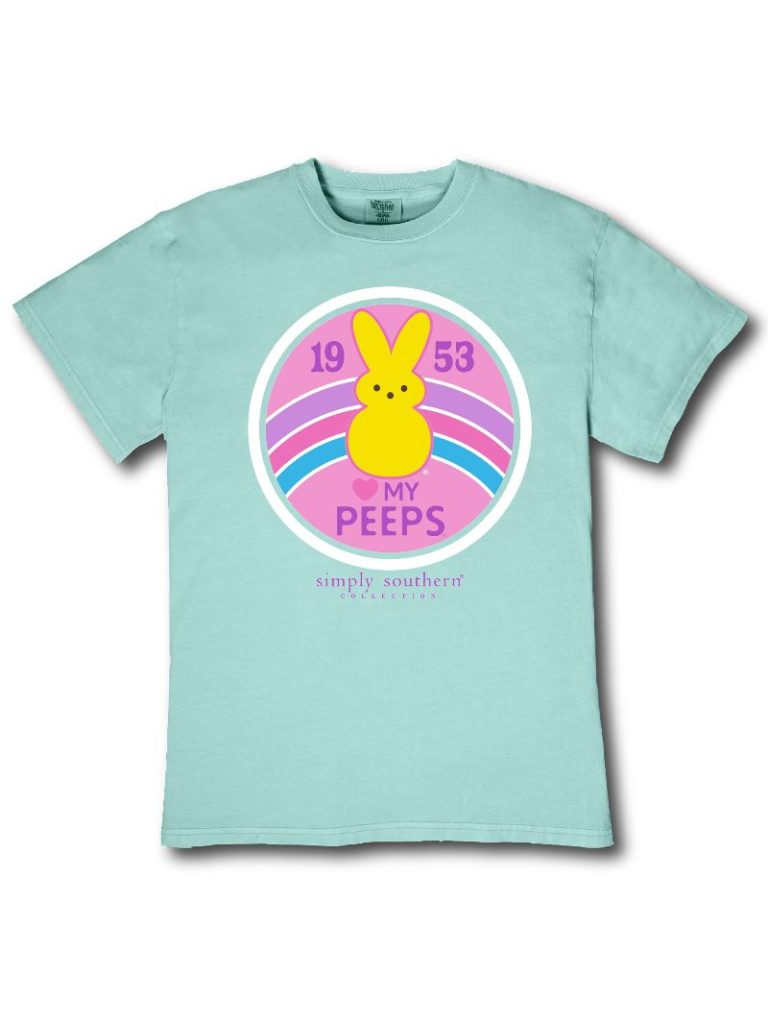 Simply Southern Peeps Logo Easter Mineral Washed T-Shirt - SimplyCuteTees
