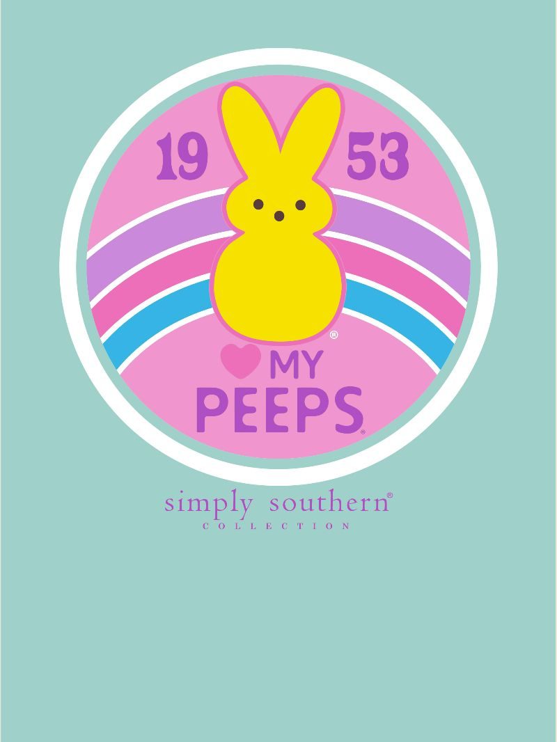 Simply Southern Peeps Logo Easter Mineral Washed T-Shirt - SimplyCuteTees