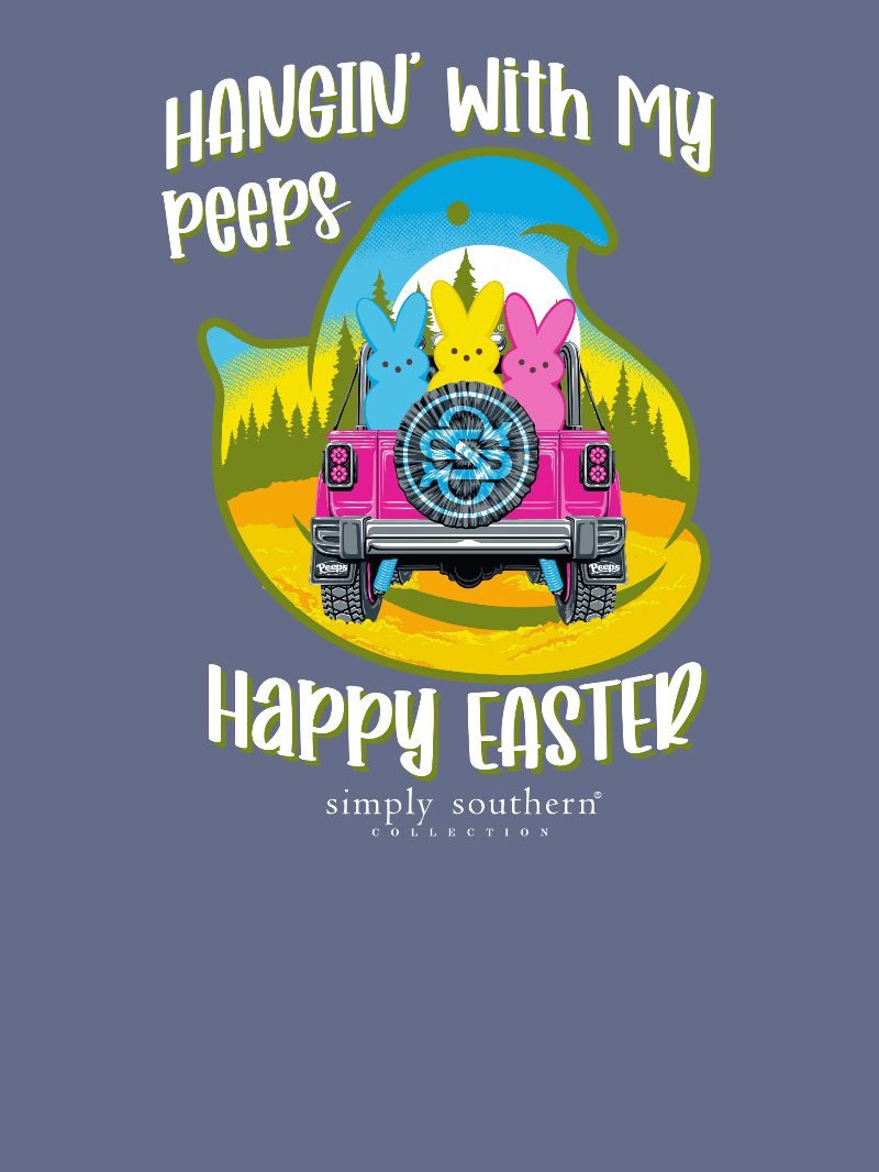 Simply Southern Hangin Peeps Suv Easter T-Shirt - SimplyCuteTees