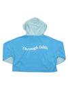 Simply Southern Faith Color Block Crop Pullover Hoodie T-Shirt
