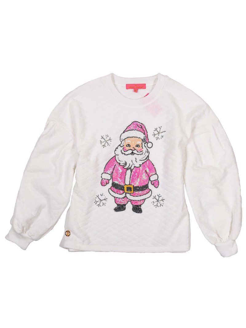 Simply Southern Santa Sequins Holiday Long Sleeve Crew Sweatshirt