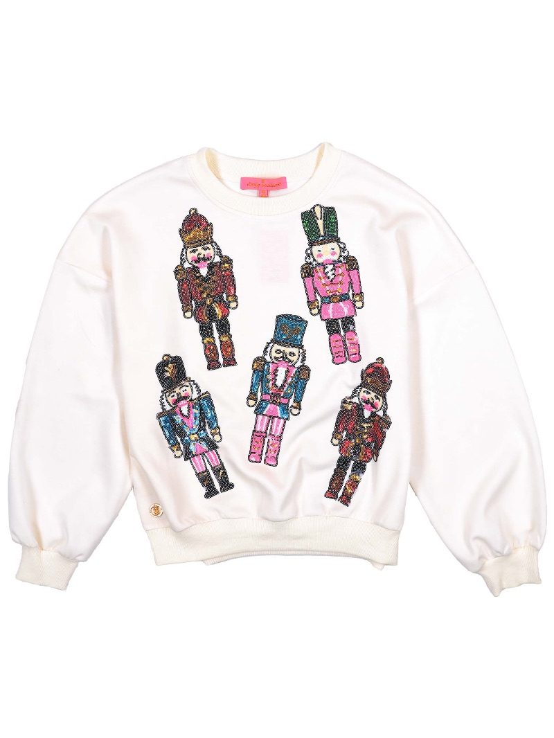 Simply Southern Sequins Nutcracker Holiday Long Sleeve Crew Sweatshirt