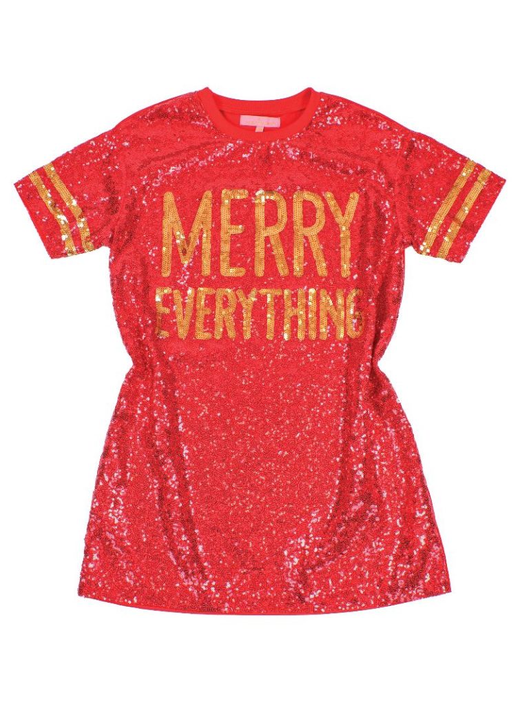 Simply Southern Merry Holiday Sequins Dress Top