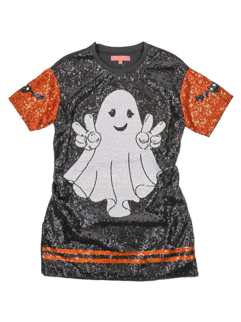 Simply Southern Boo Ghost Fall Sequins Dress Top