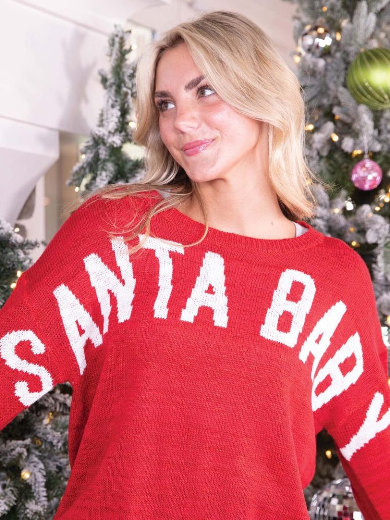 Simply Southern Santa Baby Everyday Long Sleeve Sweater