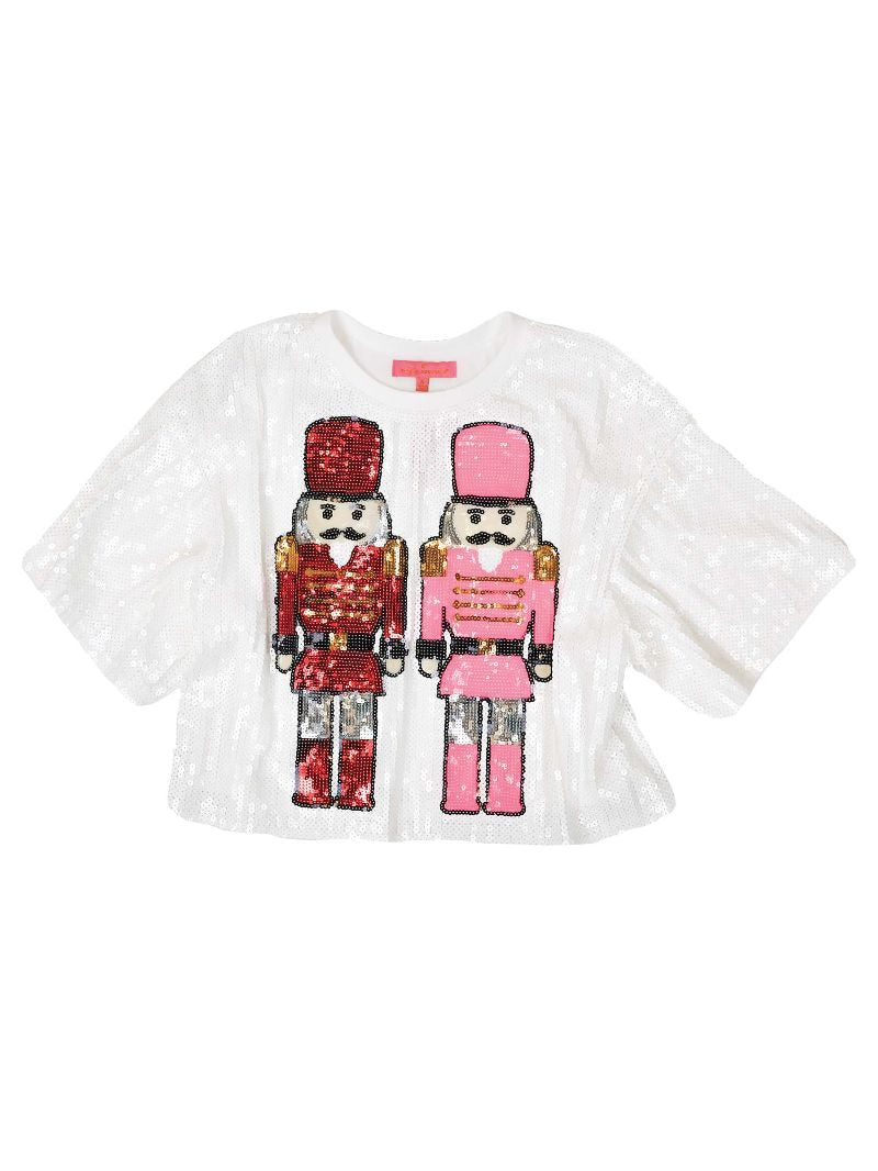 Simply Southern Preppy Sequins Nutcrackers Holiday Top T-Shirt