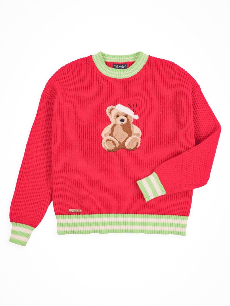 Simply Southern Harper Teddy Holiday Long Sleeve Crew Sweatshirt