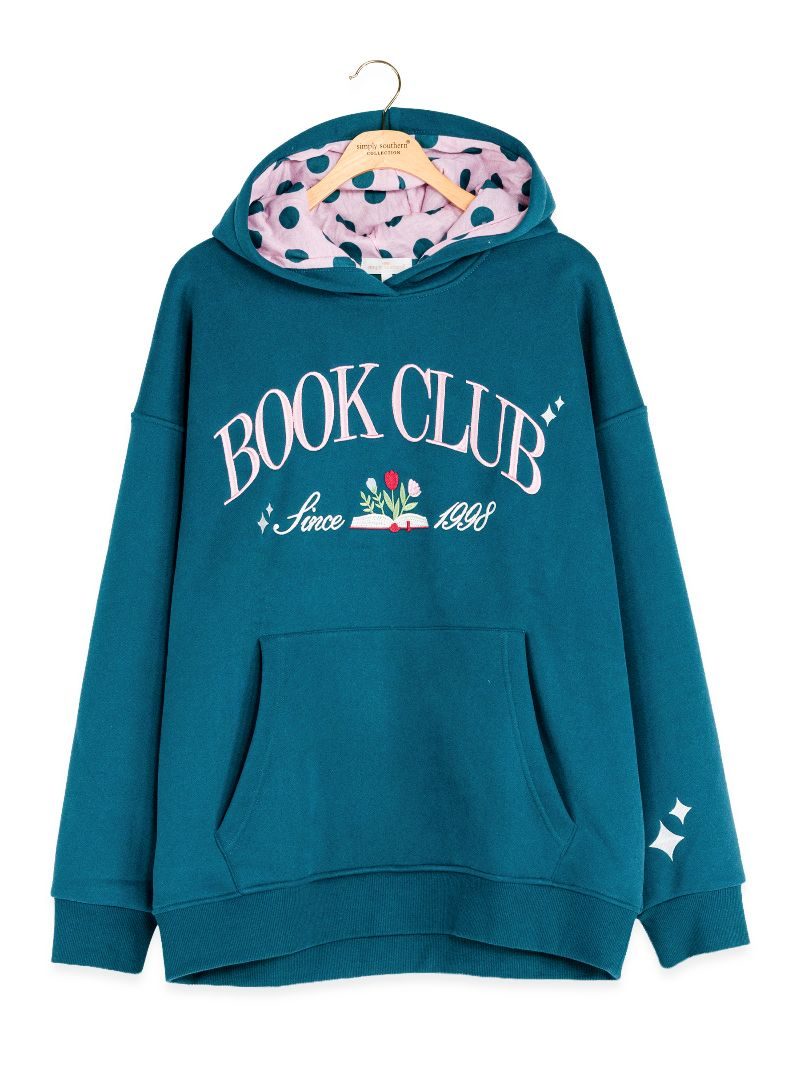 Simply Southern 0226 Book Club Embroidered Long Sleeve Hoodie