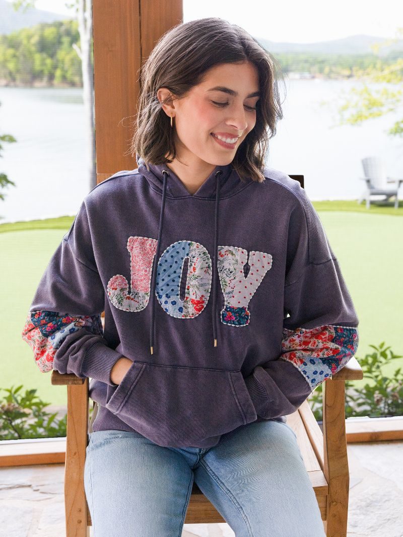 Simply Southern 0226 Joy Quilt Long Sleeve Hoodie