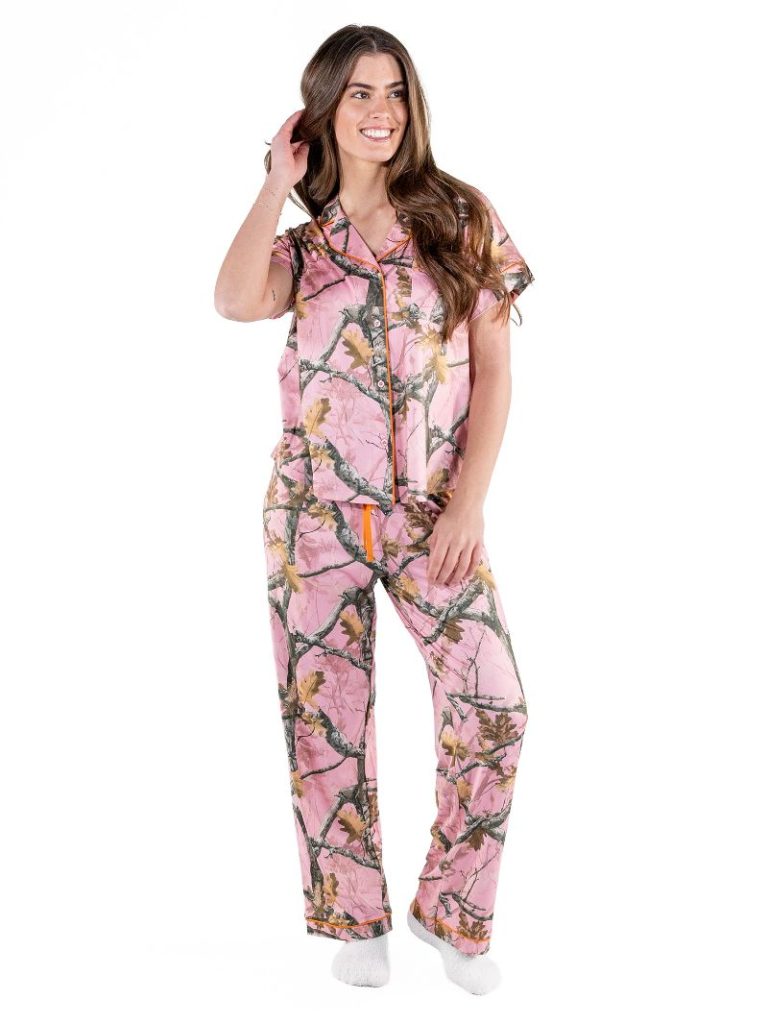 Simply Southern 0226 Pink Camo PJ Pants & Button Top Set