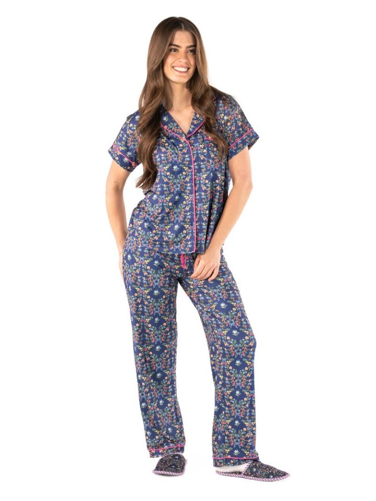 Simply Southern 0226 Ribbon Flower PJ Pants & Button Top Set