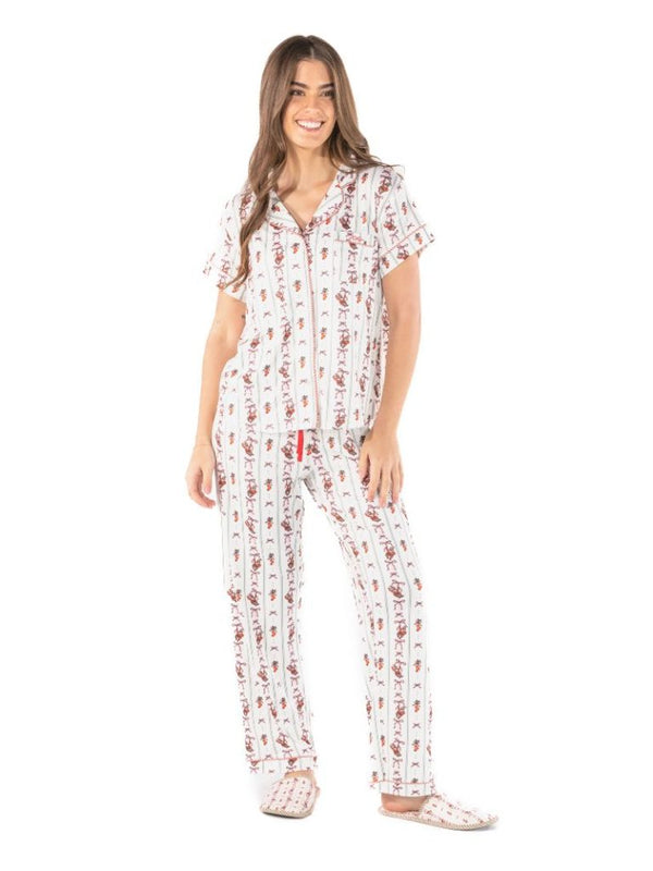 Simply Southern 0226 Christmas Holiday PJ Pants & Button Top Set