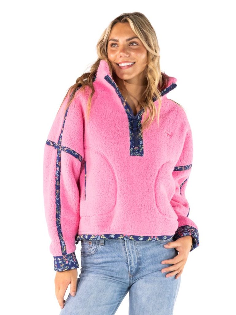 Simply Southern 0226 Eileen Blush Fleece Long Sleeve Soft Pullover Sweatshirt