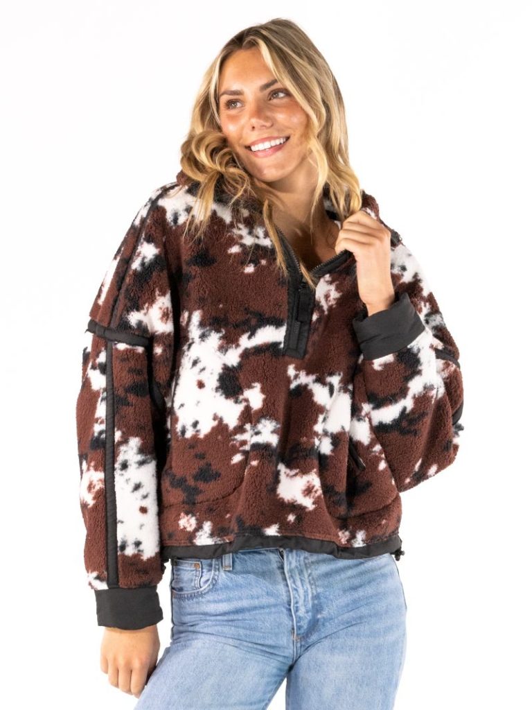 Simply Southern 0226 Eileen Cow Fleece Long Sleeve Soft Pullover Sweatshirt