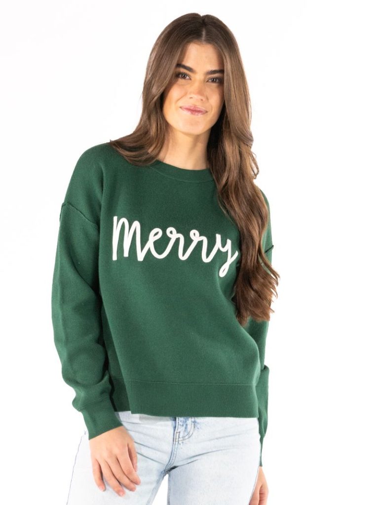 Simply Southern 0226 Rope Merry Holiday Long Sleeve Sweatshirt