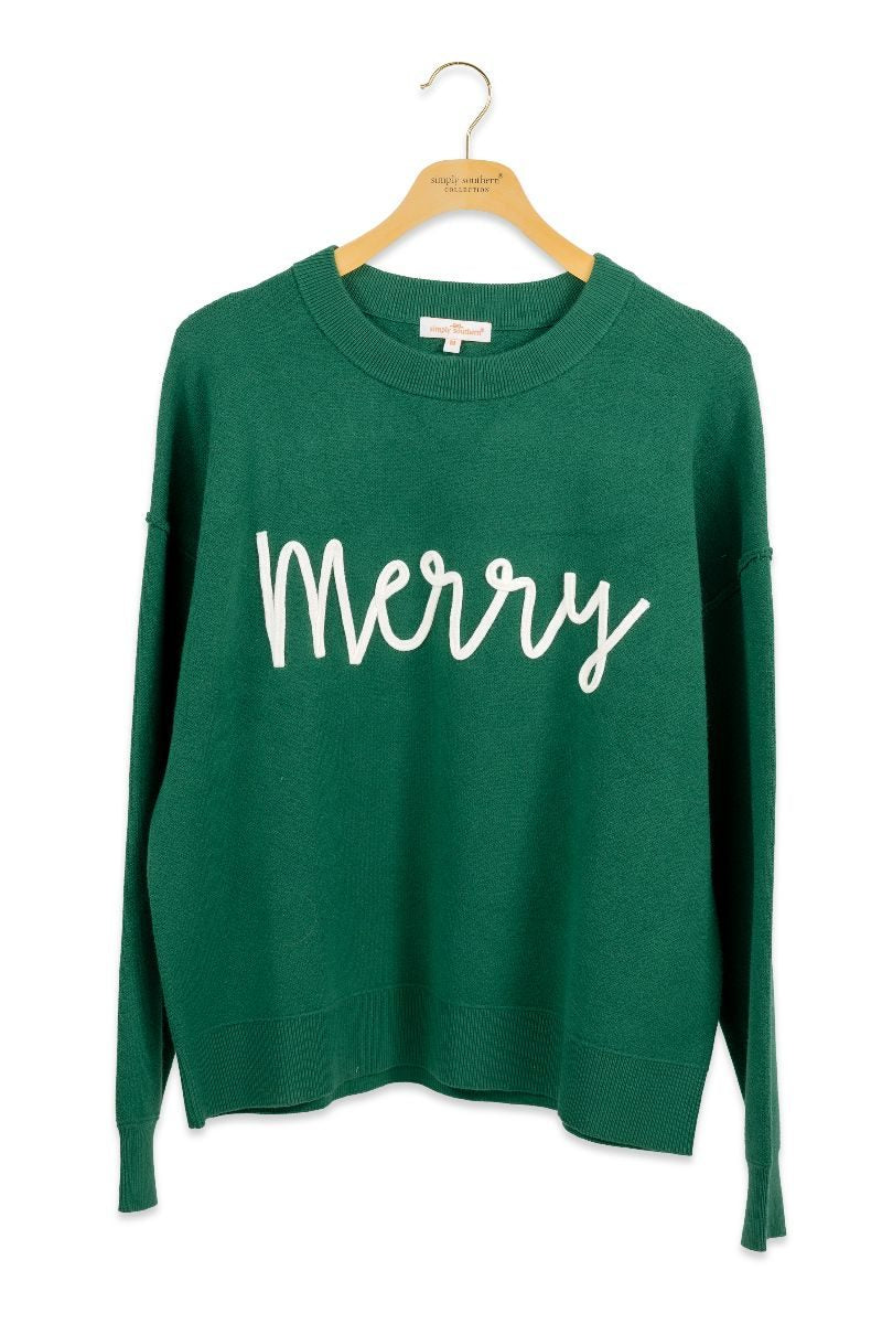 Simply Southern 0226 Rope Merry Holiday Long Sleeve Sweatshirt
