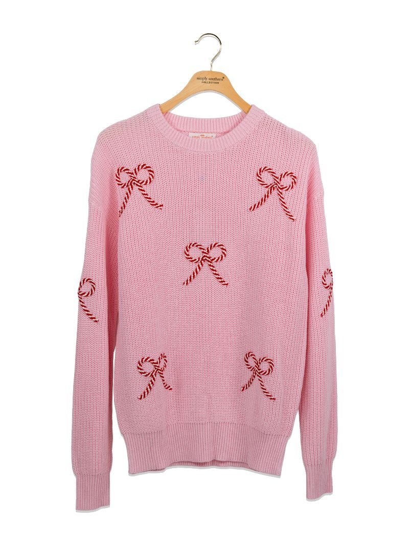 Simply Southern 0226 Rope Candy Holiday Long Sleeve Sweatshirt
