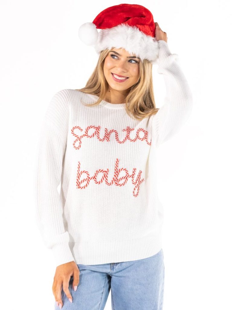 Simply Southern 0226 Rope Santa Baby Long Sleeve Sweatshirt