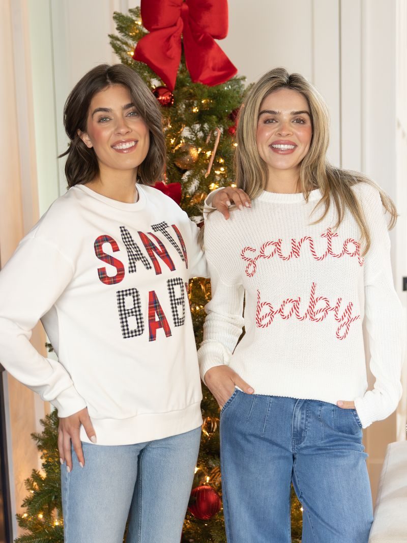 Simply Southern 0226 Rope Santa Baby Long Sleeve Sweatshirt