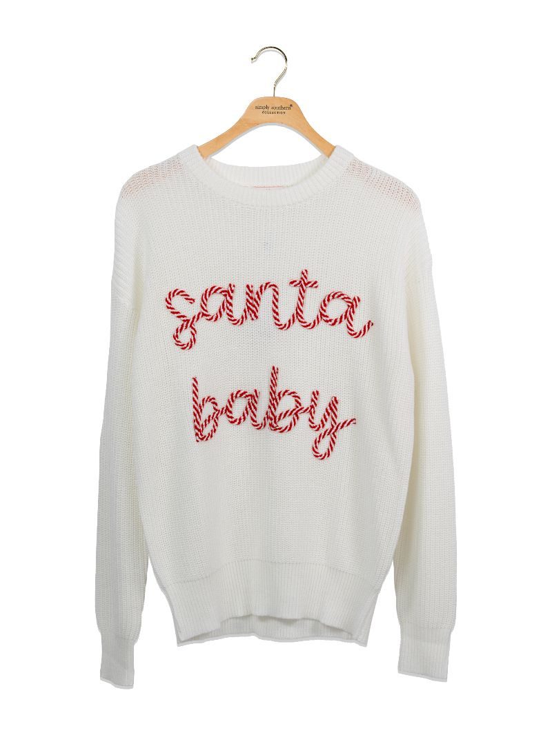 Simply Southern 0226 Rope Santa Baby Long Sleeve Sweatshirt