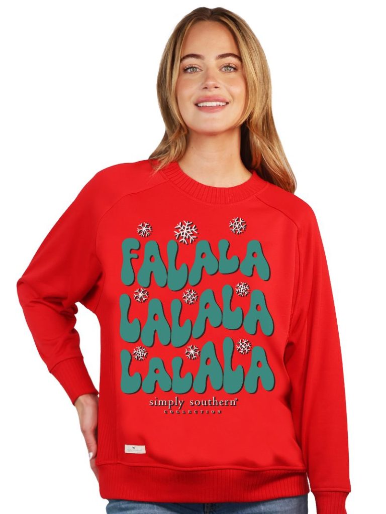 Simply Southern FALALA Holiday Long Sleeve Crew Sweatshirt