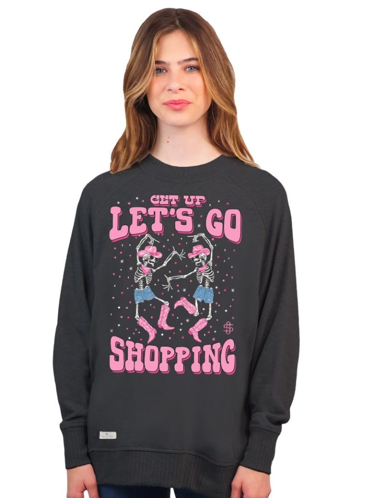 Simply Southern Let&#39;s Go Shopping Long Sleeve Crew Sweatshirt