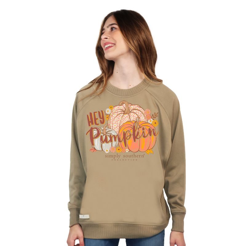 SALE Simply Southern Hey Pumpkin Fall Long Sleeve Crew Sweatshirt