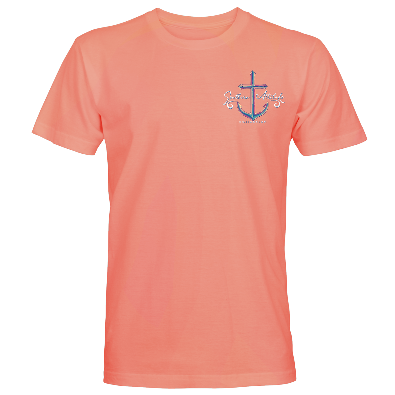 Southern Attitude Anchor In The Storm Coral T-Shirt