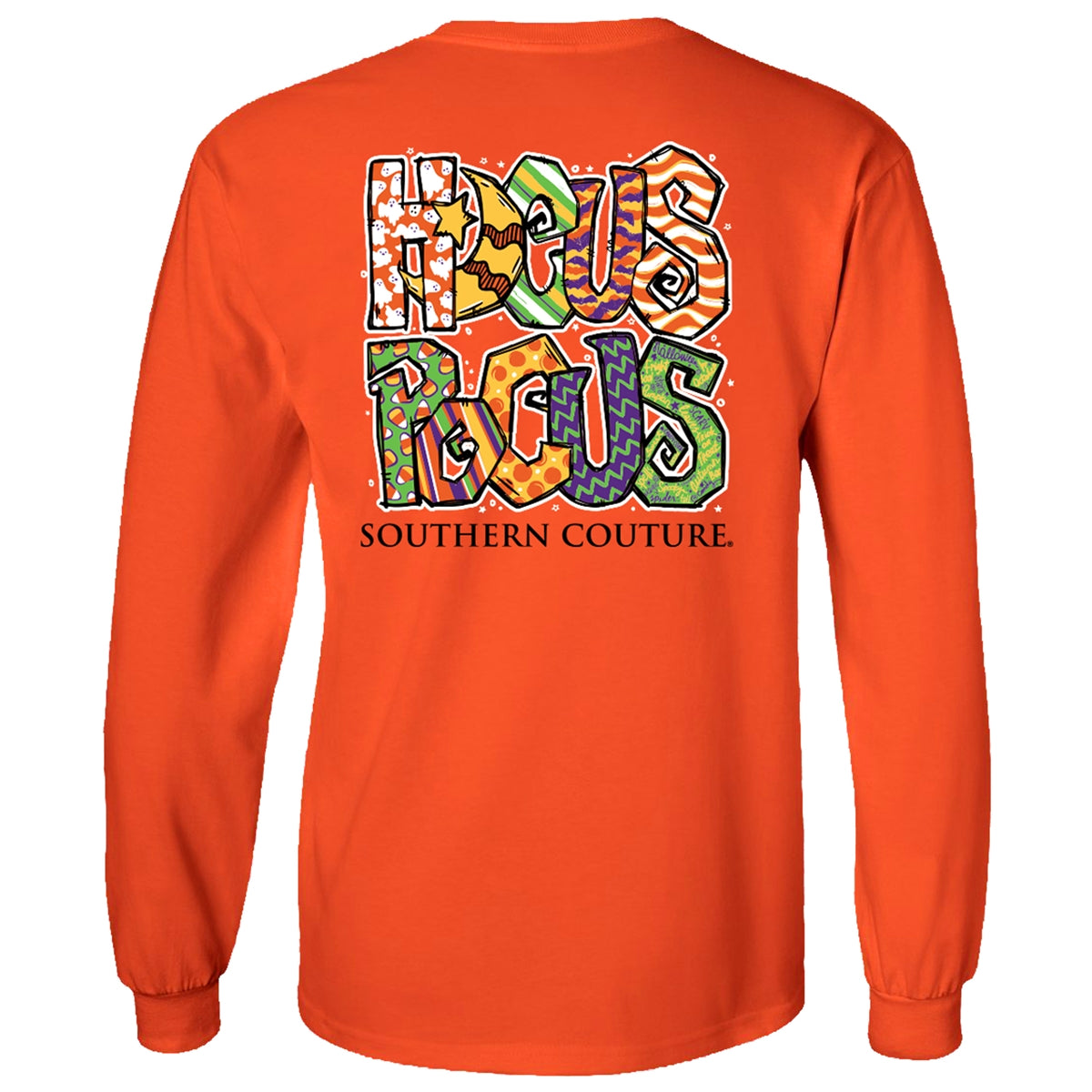 Southern Couture Classic Hocus Pocus Halloween Orange Long Sleeve T-Shirt