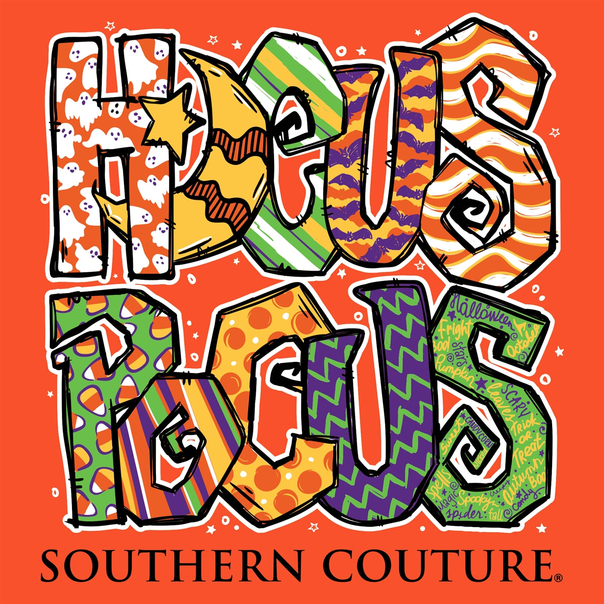 Southern Couture Classic Hocus Pocus Halloween Orange T-Shirt