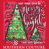 Southern Couture Classic Merry &amp; Bright Sheet Music Holiday T-Shirt