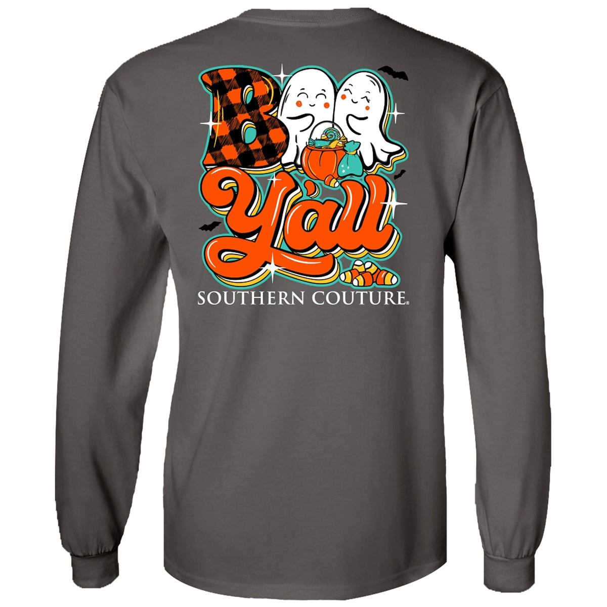 Southern Couture Classic Boo Y'All Fall Long Sleeve T-Shirt