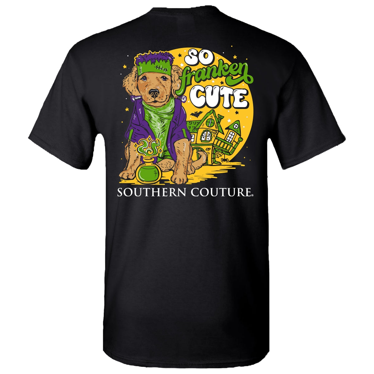 Southern Couture Classic Frankin Cute Puppy Halloween T-Shirt