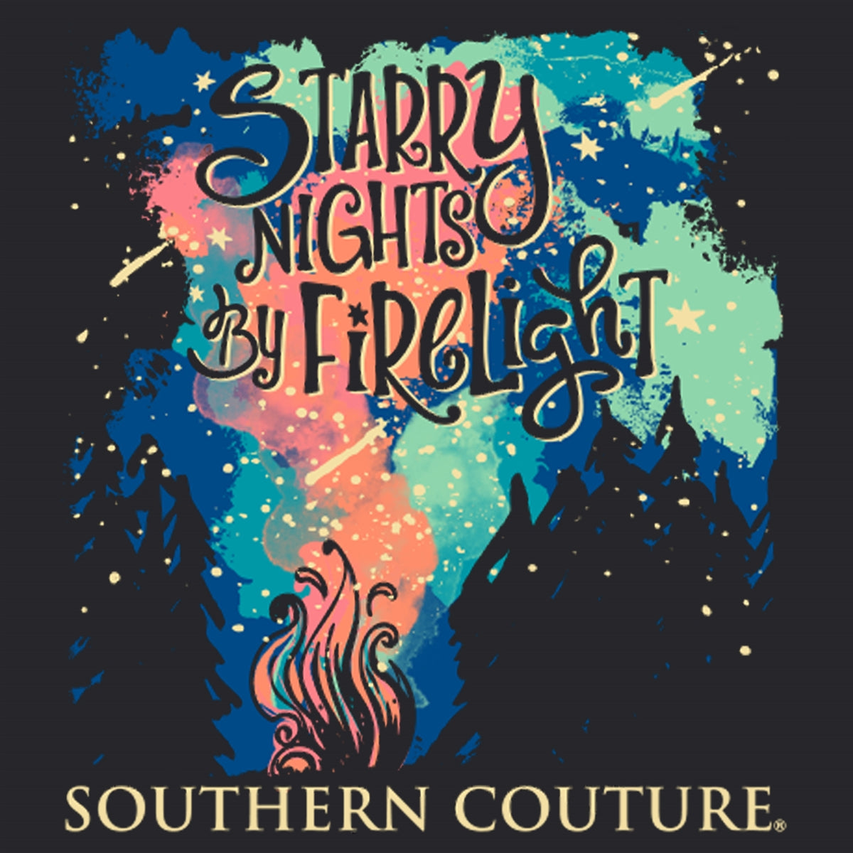 Southern Couture Classic Starry Nights by Firelight Long Sleeve T-Shirt