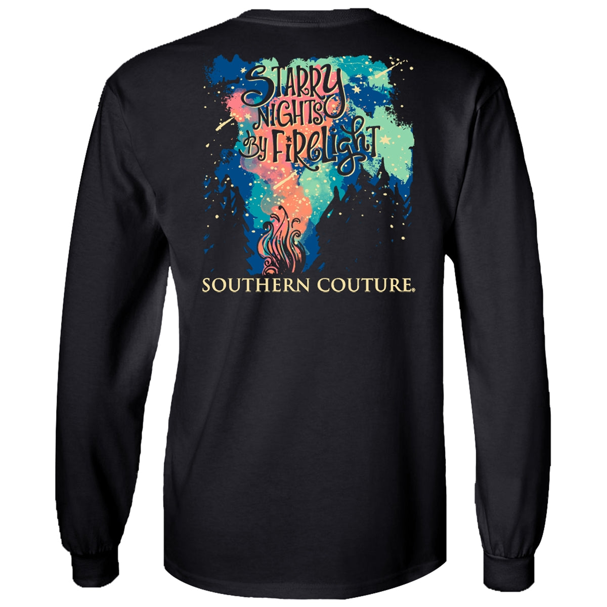 Southern Couture Classic Starry Nights by Firelight Long Sleeve T-Shirt