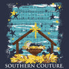 Southern Couture Classic Away in a Manger Scene Holiday Long Sleeve T-Shirt